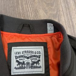 Levi's Bomber Jacket Army Green Size Large With US Flag Like Jew