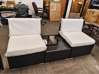 Outdoor Wicker Sectional Sofa Set with Table