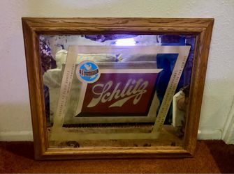 Vintage Schlitz beer mirror Sign