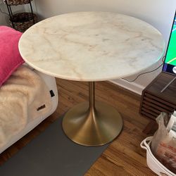 World Market Marble Table & (2) Chairs