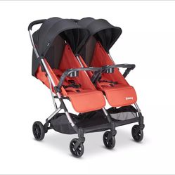 Joovy 8235 Kooper X2 Lightweight Compact Double Stroller With Trays Paprika