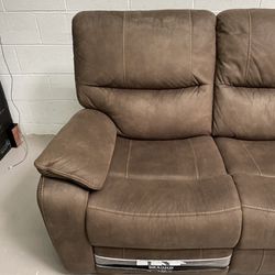 Brown Sofa Couch Manual Recliners Used