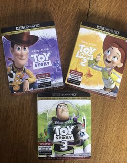 4k Toy story 4k Blu-ray 1,2 and 3 Blu-ray, all for $40, Disney marvel Harry Potter the Star Wars movies Bluray and dvd collectibles
