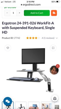 Ergotron Sit-Stand Workstation Monitor/Keyboard Arm