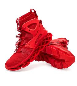 Hello MrLin Men's Running Shoes Non Slip Athletic Tennis Walking Blade Type Sneakers Hip Hop(Red