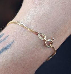 14k gold double chain bracelet
