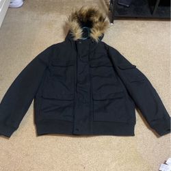 Mens Vintage Fur Hoodie Jacket 