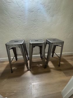 3 Metal Counter Bar Stools