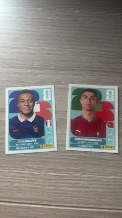 Mbappé and Ronaldo panini stickers brand new