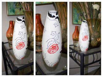 Floral Stencil Vase