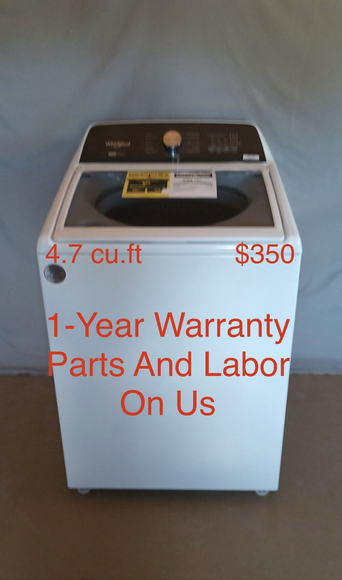 Whirlpool  Removable Agitator 2 In 1 Washer 