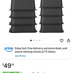Chair Leg Raisers, Adjustable Bed Risers Table Sofa Heavy Duty Set of 8 Pieces Stackable Furniture Riser Feet Set Under Bed Storage 4 x 5 & 4 x 3 (Bla