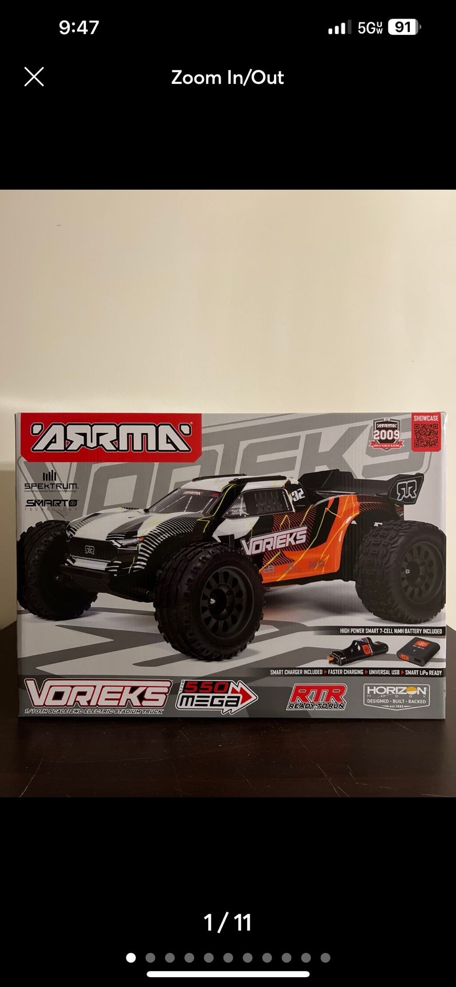ARRMA 1/10 VORTEKS 2WD RTR Brushed Stadium Truck (Battery & Charger Included) Purple
