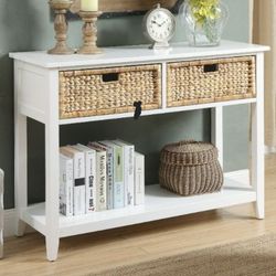 Wicker Front Hallway Table 