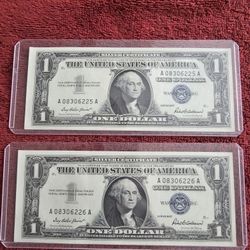 Collectible Coins & Currency 2 Silver Certificates 