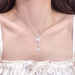 Silver silk butterfly tassel female small wind design sense orchid hanging