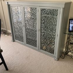 Furniture. Hutch Cabinet.Grey In Color. Dimensions 65.5 X  50 X 15.5 