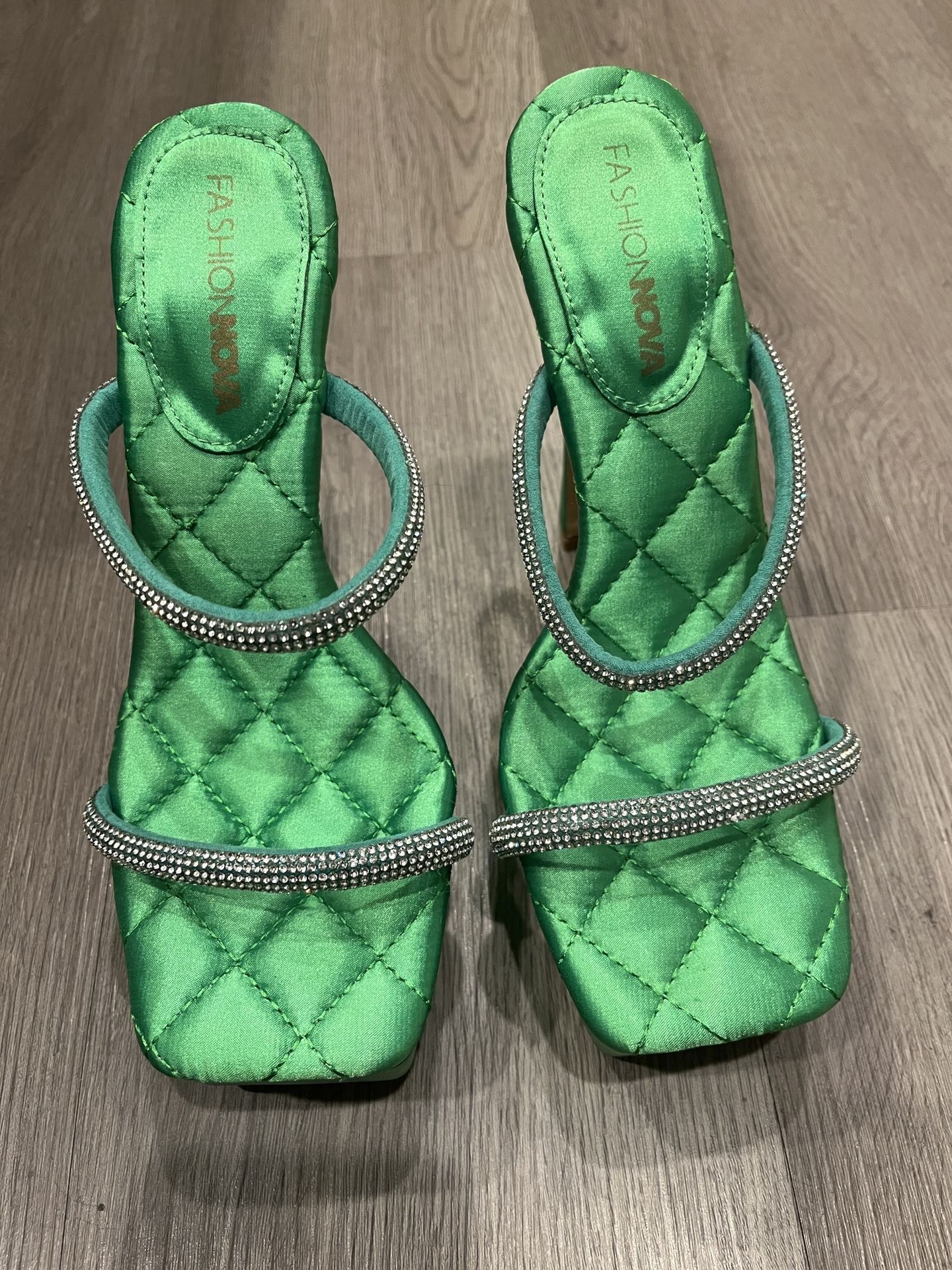 Fashion Nova Green Platform Heels
