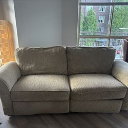 Cute Tan / Taupe / Brown Reclining Couch