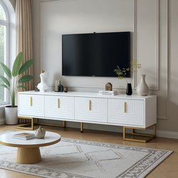 Athena Modern TV Stand with Gold Metal Legs - duplicate