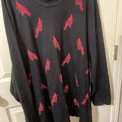 Black Sweater W/red Cardinals Size 5x