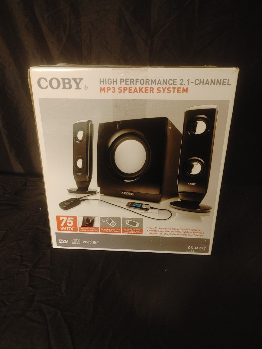 Coby CS-MP77 High Performance 2.1 Channel Computer Speaker System MP3