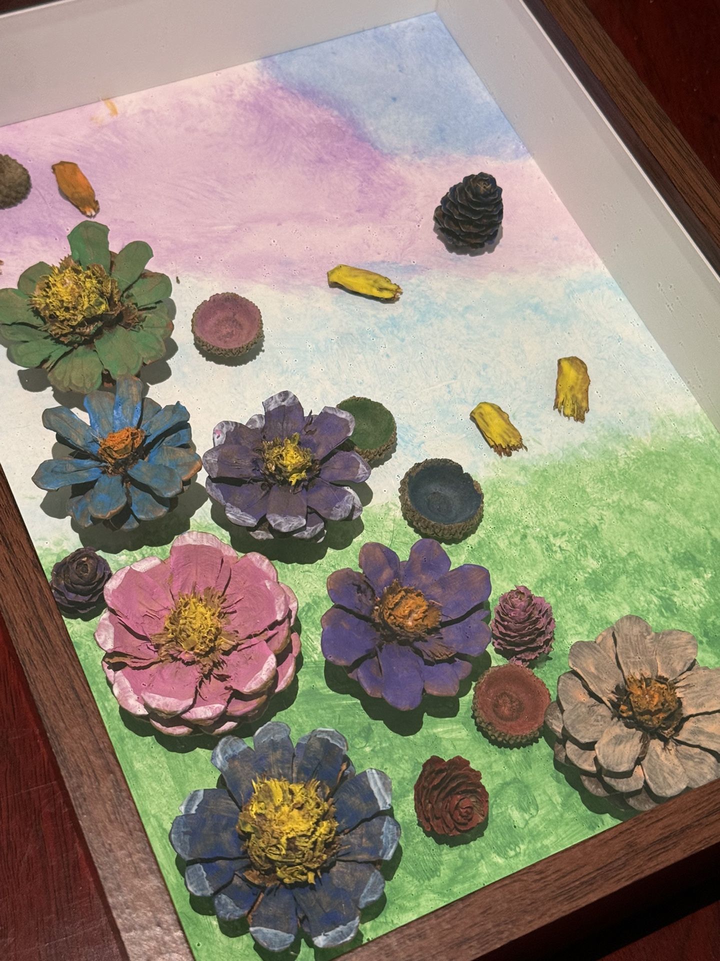 Handmade Pine Cone Painting