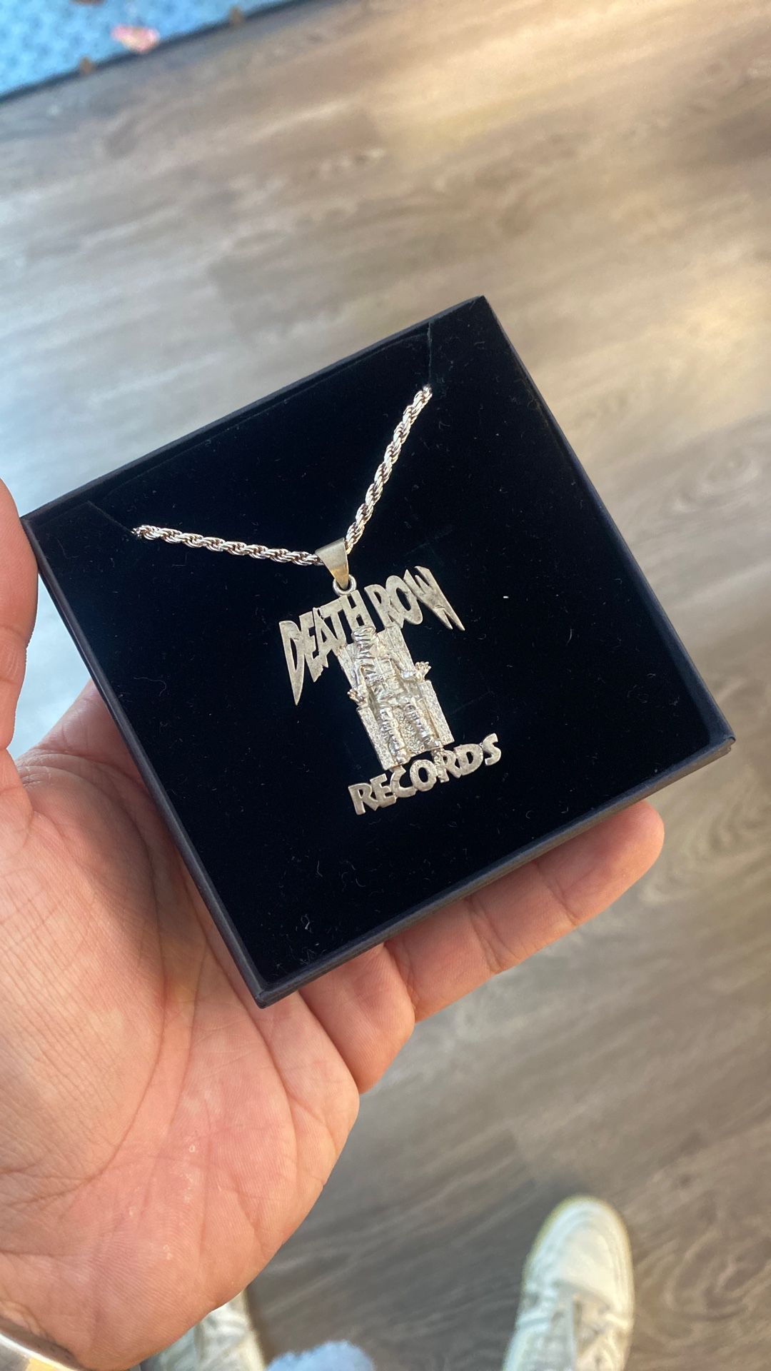 .925 Sterling Silver Death Row Pendant With Rope Chain Sz 20”