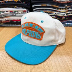 Vintage 90’s MIAMI DOLPHINS NFL Embroidered Football Snap Back Hat