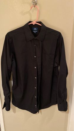 Men’s black button up shirt, size medium