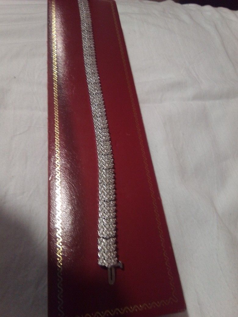 Diamond Tennis Bracelet Set In Silver