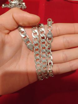 925 Sterling Silver Flat Cuban Chain