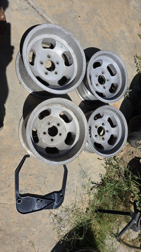 Mag Rims 14x7 & 15x8 Staggered Set Of Indy MAG Oldschool Hot Rod Rims Rat Rod Rims $trade American Racing Torque Trust Cragar Supreme