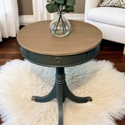 Refinished vintage drum table / side table