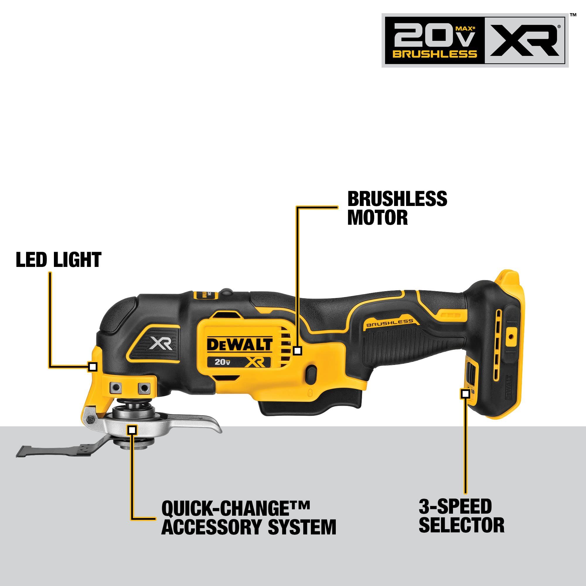 Dewalt Oscillating Multi Tool (Brushless) DCS356 + Saw Blades 20V Max XR, (Tool only)