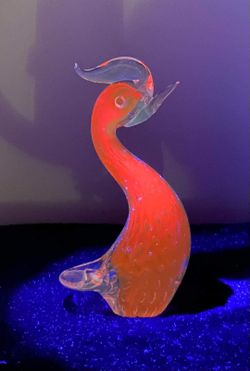 Cadmium Art Glass Murano glass bullicante vtg Rooster