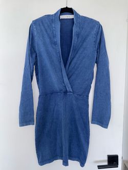 IRO Paris Denim Wrap Mini Dress
