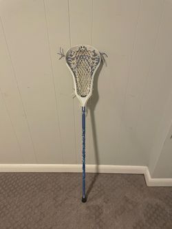 Girls Light Blue And White Lacrosse Stick
