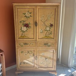 Gold Floral Armoire