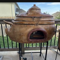 Mexican Clay Pig Grill Horno BBQ Smoker Outdoor Terracotta Brown Cooker