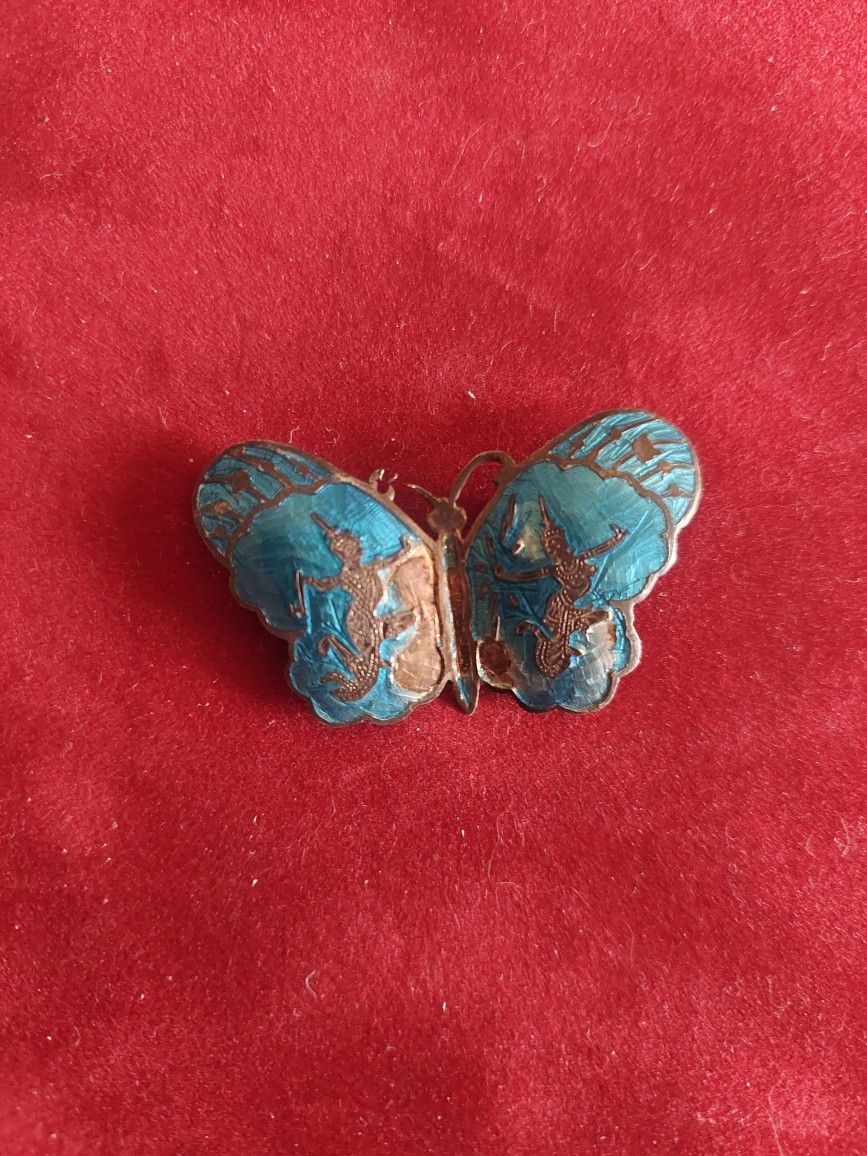 Sterling Thailand Butterfly Brooch
