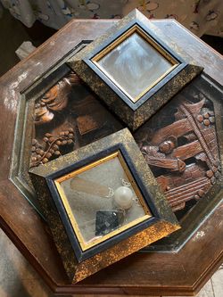 Black and Gold Distressed Picture Frames Set of 2