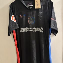 Travis Scott Nike FC Barcelona 24/25 Away Jersey Sizes L-2XL Player Version Cactus Jack