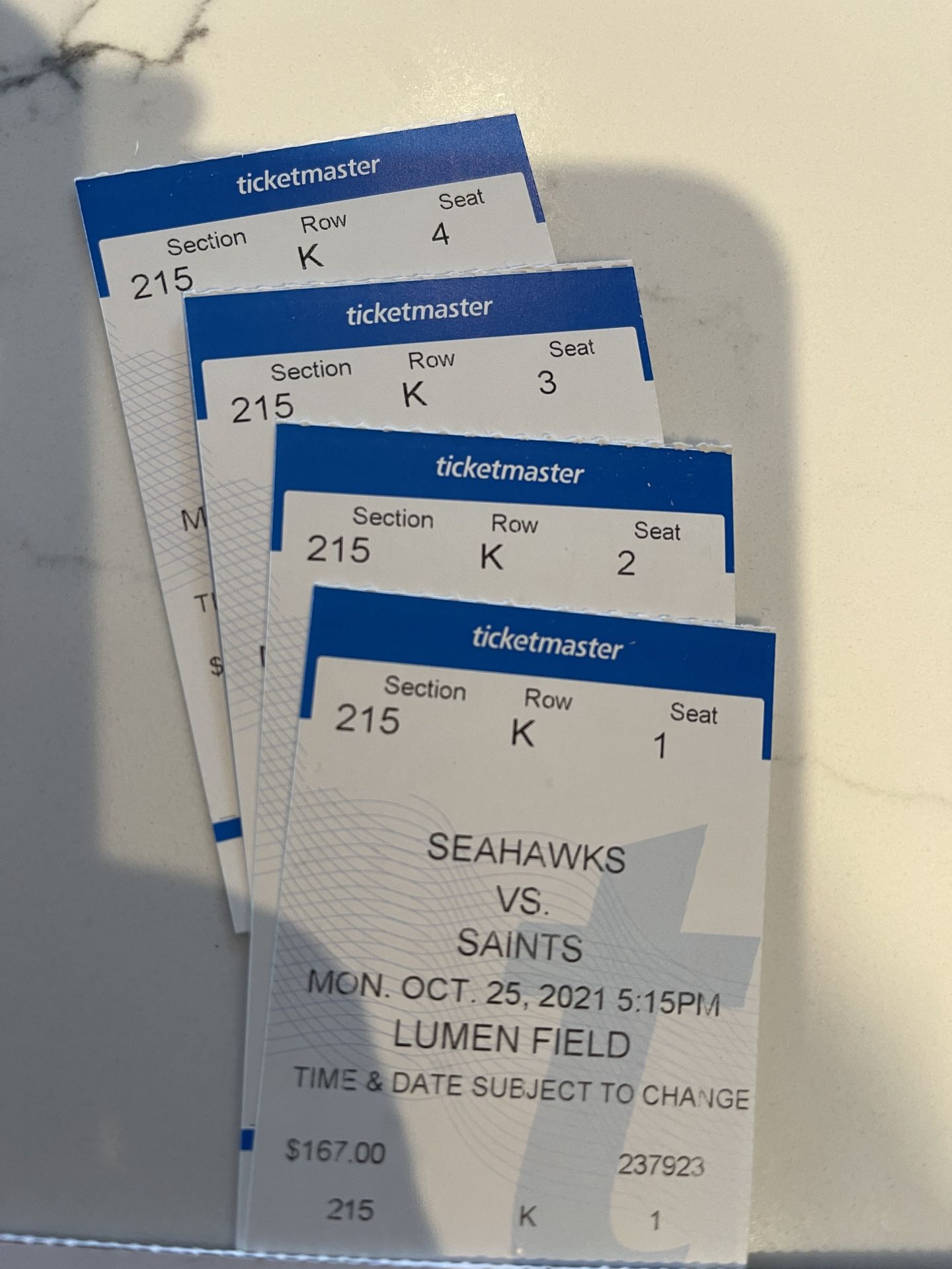Seahawks vs Saints Tickets 10/25