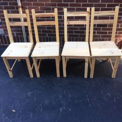 Very Good Condition Four Hardwood Chairs 