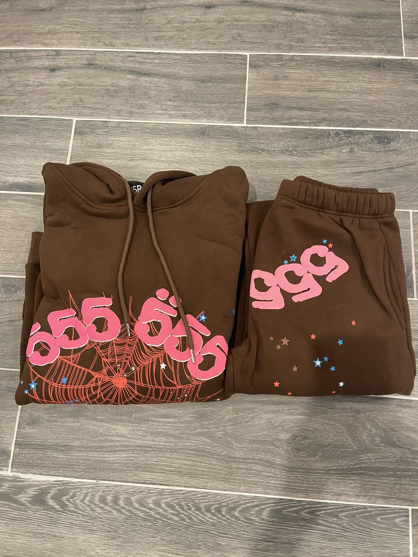 Brown Spider Tracksuit (Hoodie + Pants Set) – Size [medium]