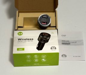 Bluetooth 5.3 FM Transmitter for Car, 3.0 Wireless Bluetooth FM Radio Adapter Music Player FM Transmitter/Car Kit with Hands-Free Calling and 2 USB Po