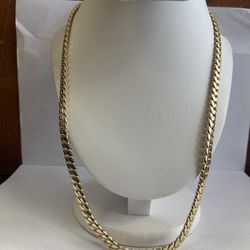 Solid 14k Yellow Gold Miami Cuban Link 24” Chain From Rey’s Gold 123 Grams 