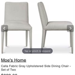 MOES HOME CALLA DINING CHAIRS SET OF TWO