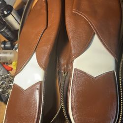 Travel Slip On Or House Shoes Vintage Leather Unused 